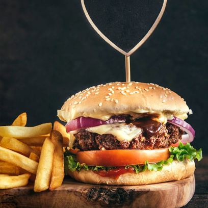 Cheese Burger com Fritas